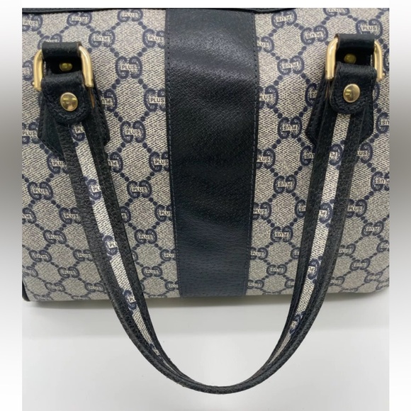 Authentic Gucci GG Plus PVC Navy Mini Boston Bag - Picture 7 of 17